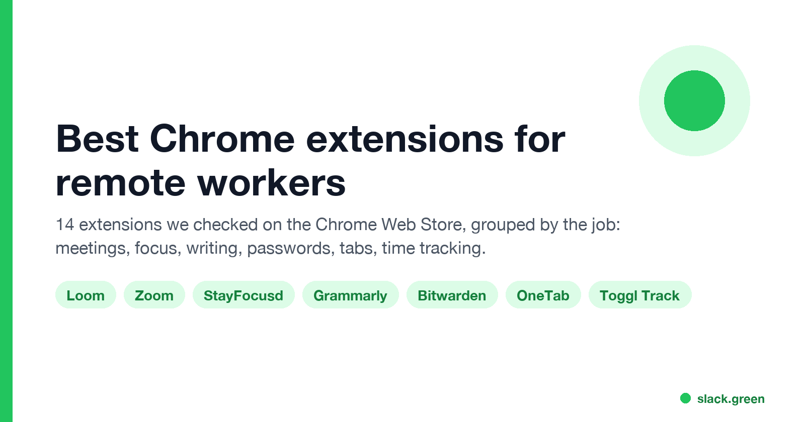 Best Chrome extensions for remote workers: Loom, Zoom, StayFocusd, Grammarly, Bitwarden, OneTab, Toggl Track