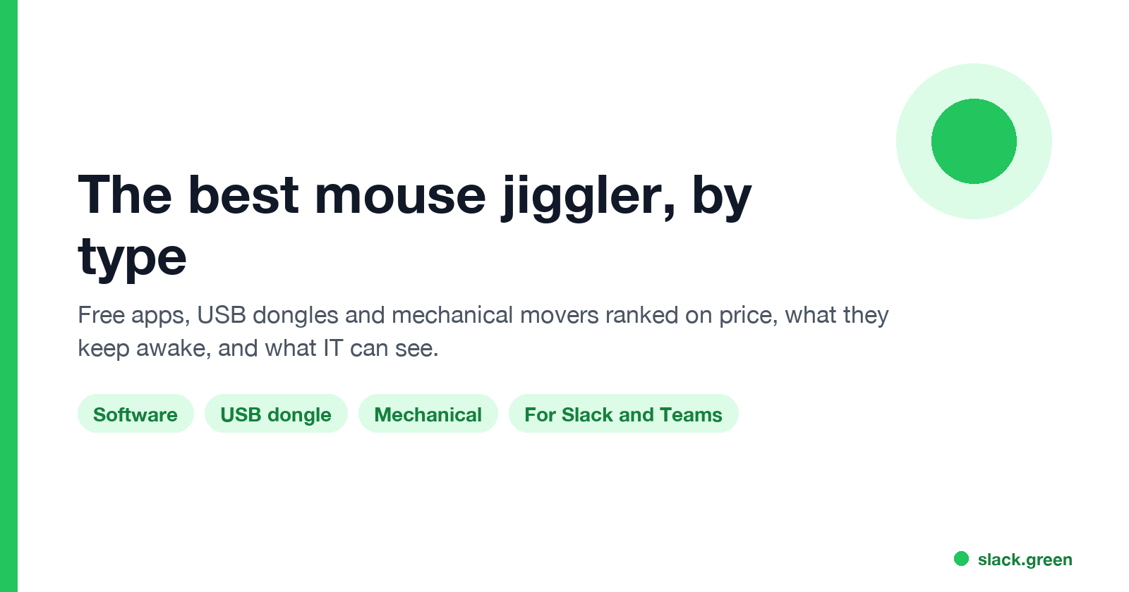 The best mouse jiggler by type: software, USB dongle, mechanical, for Slack and Teams