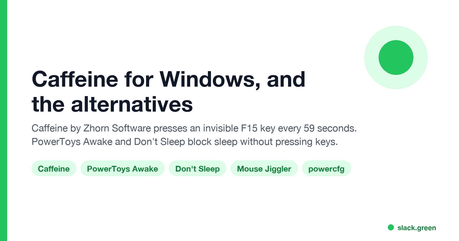 Caffeine for Windows and its alternatives
