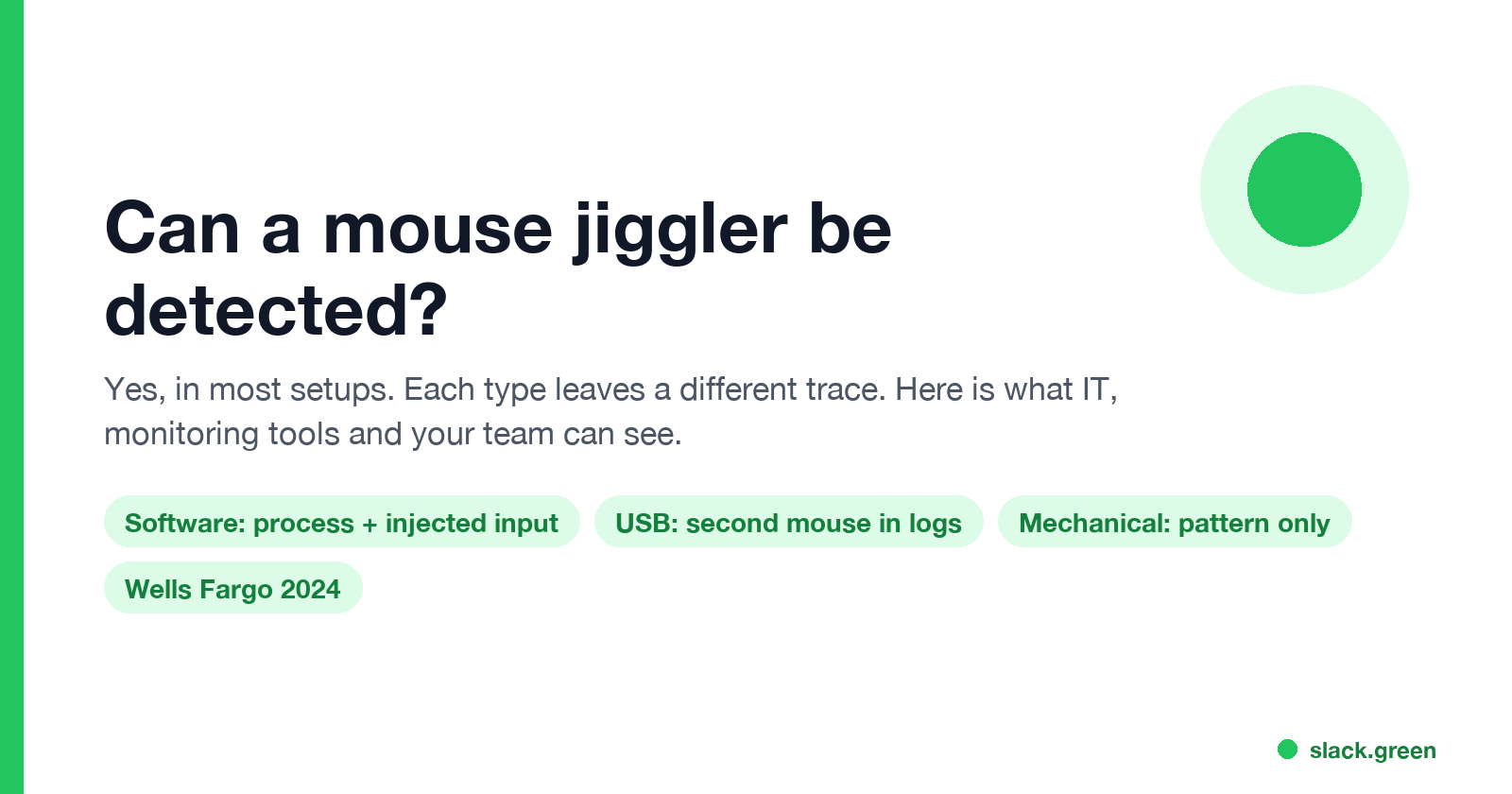 Can a mouse jiggler be detected: software, USB and mechanical jigglers each leave a different trace