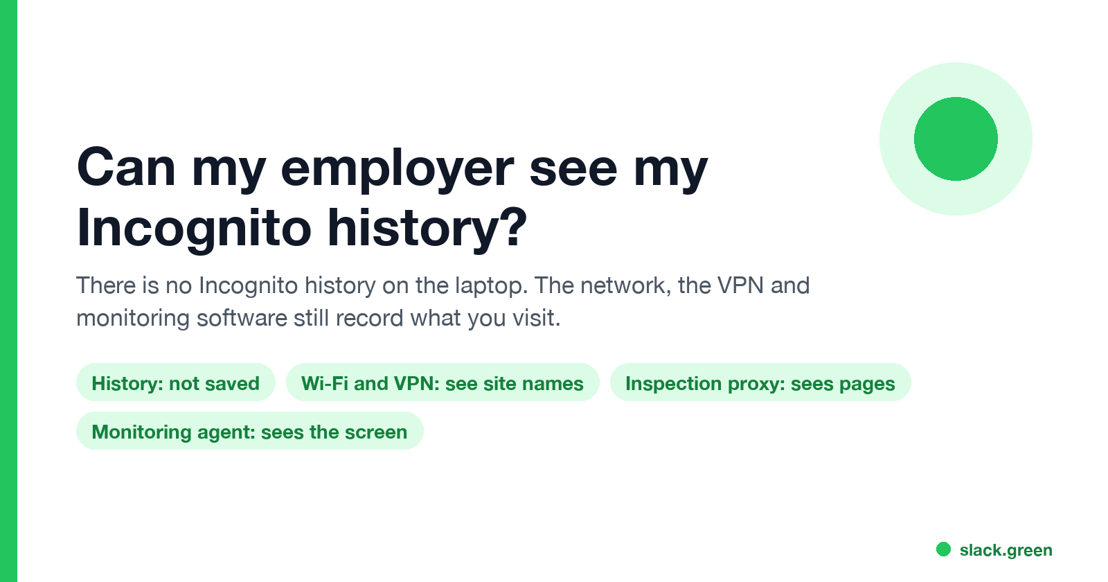 Can my employer see my Incognito history: no history is saved, but the network, VPN, inspection proxy and monitoring agent still see your browsing