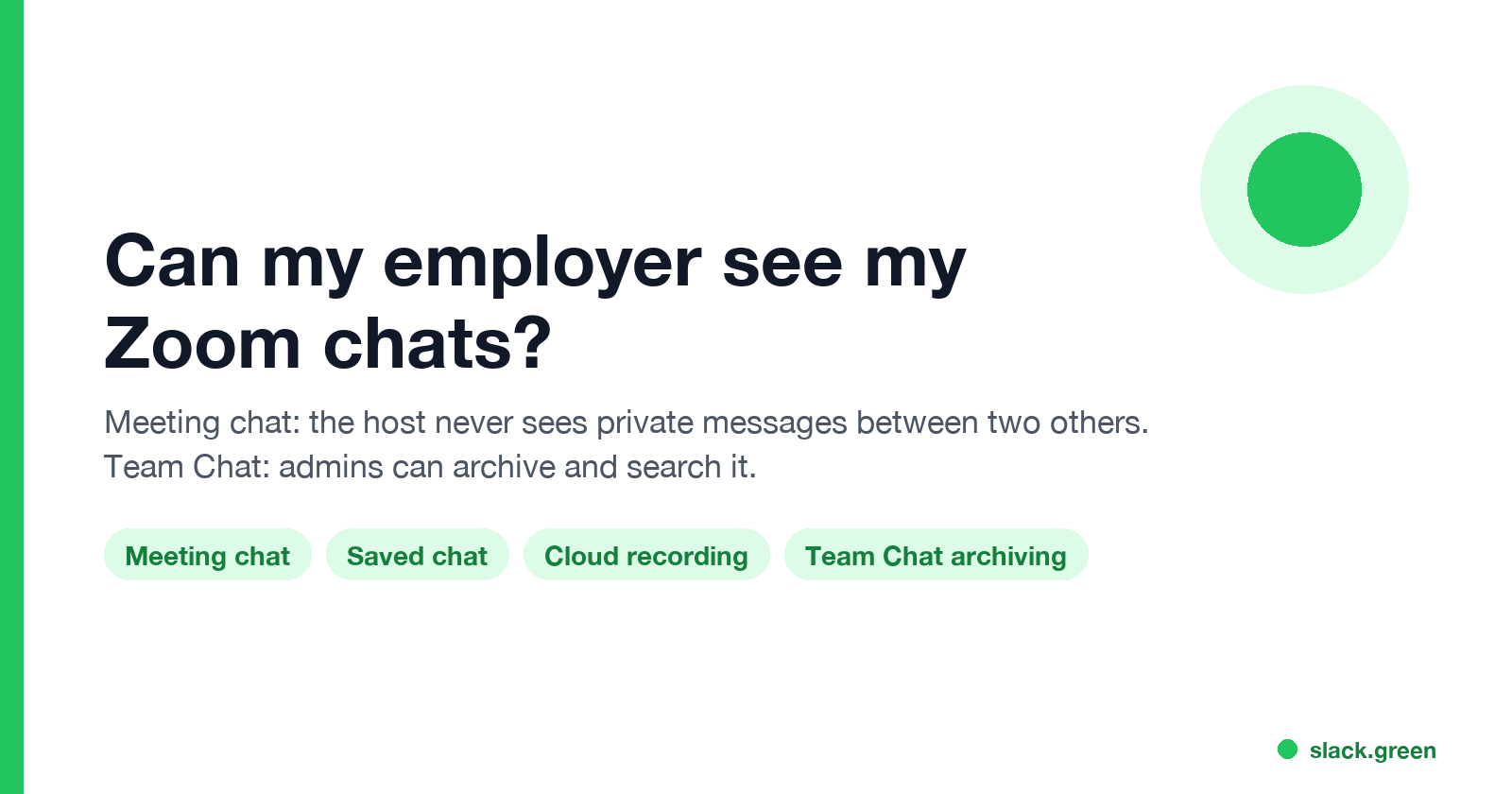Can my employer see my Zoom chats: meeting chat private messages stay between two people, Team Chat can be archived and searched by admins