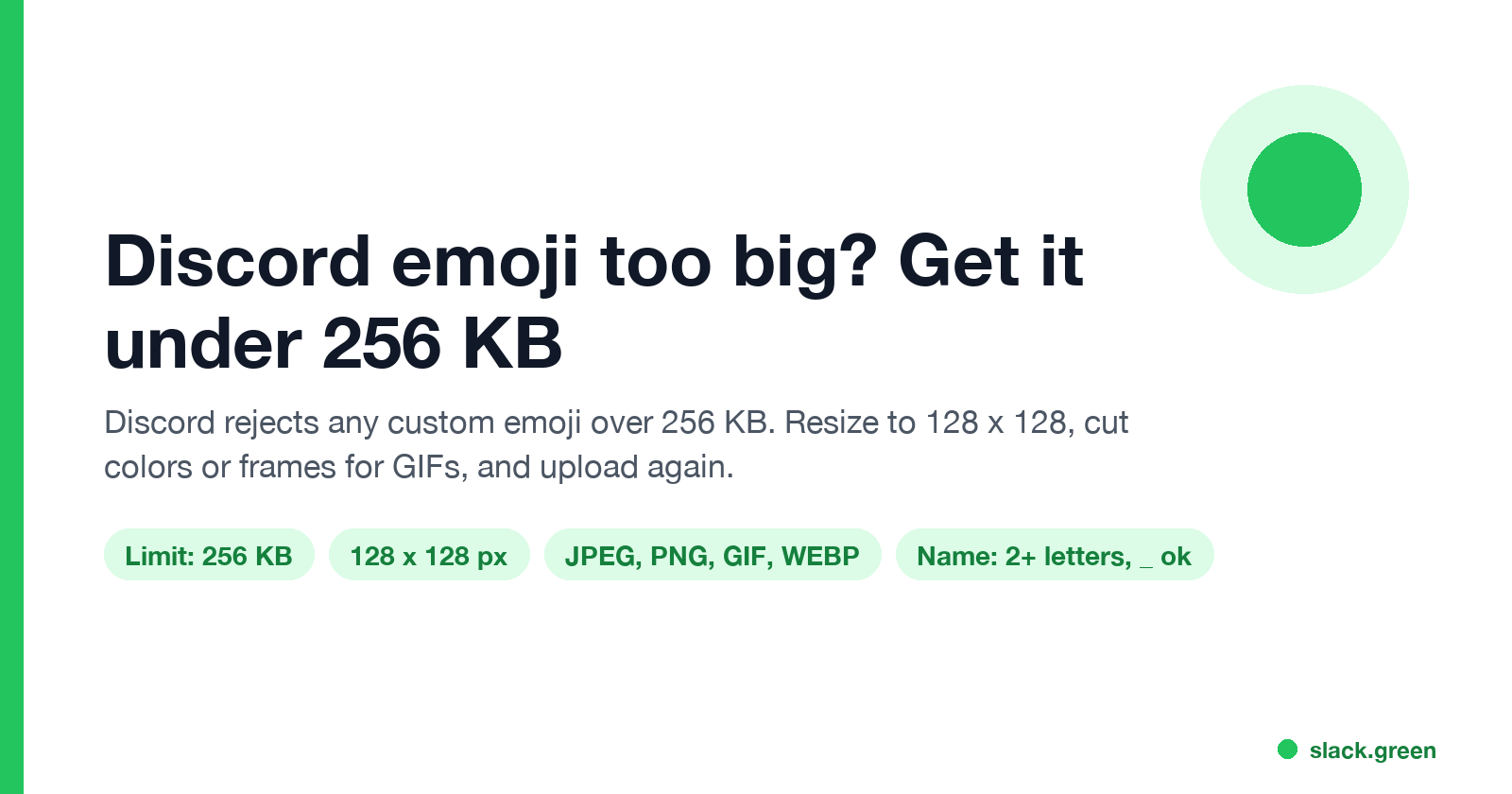 Discord emoji too big: get it under 256 KB, 128 x 128, supported formats, naming rule