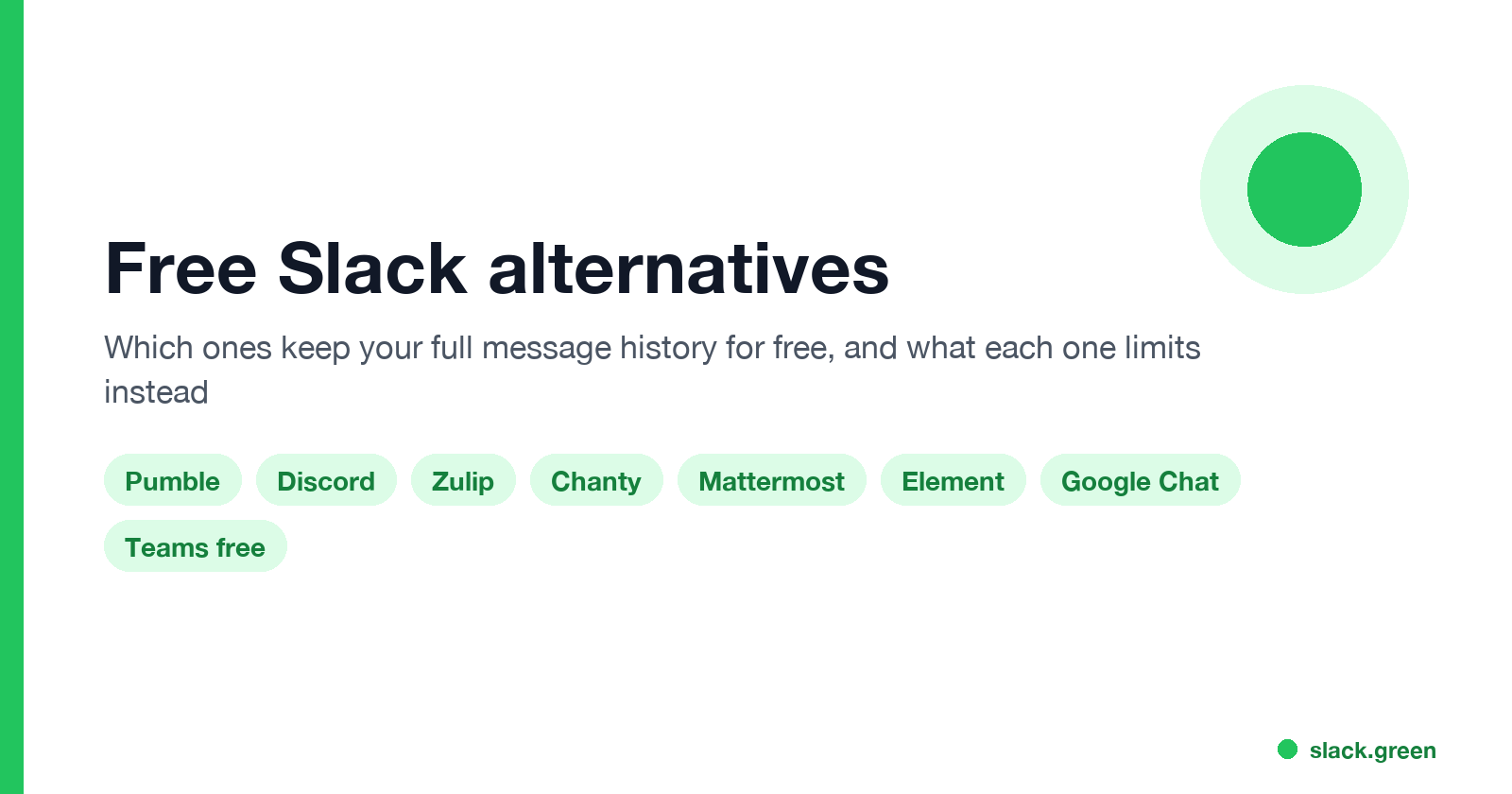 Free Slack alternatives: Pumble, Discord, Zulip, Chanty, Mattermost, Element, Google Chat, Teams