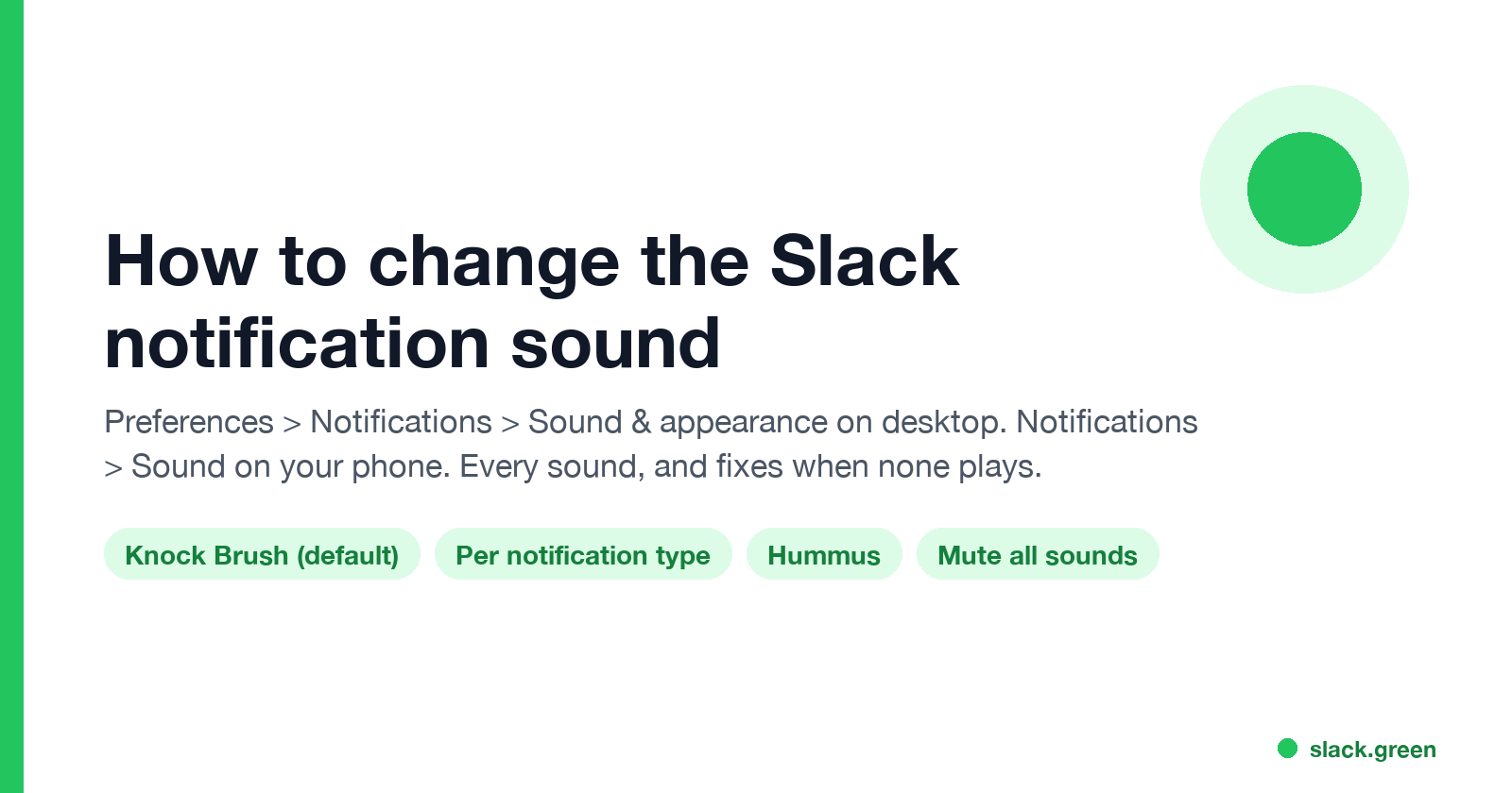 How to change the Slack notification sound: Preferences, Notifications, Sound & appearance on desktop, Notifications, Sound on mobile