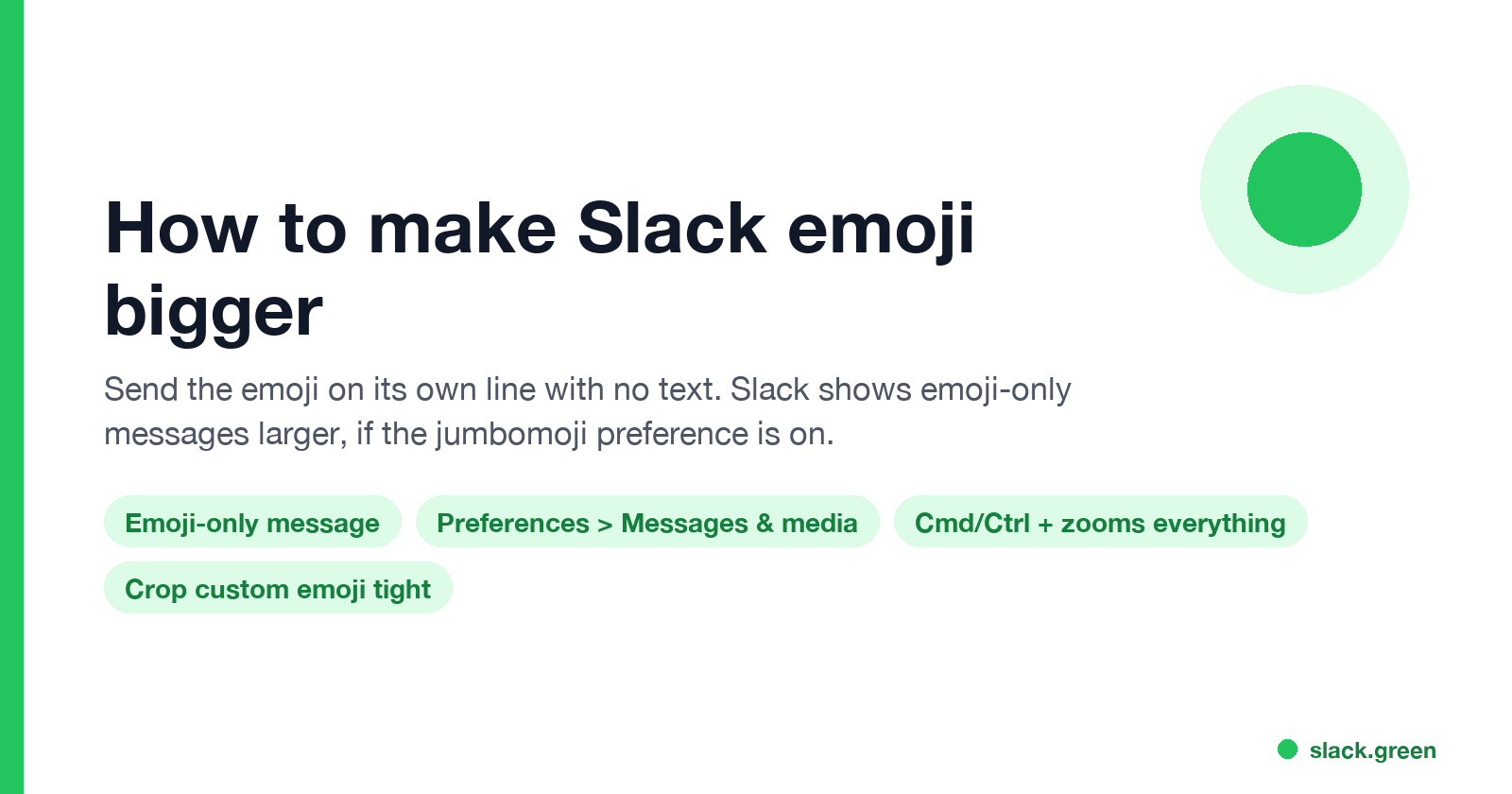 How to make Slack emoji bigger: emoji-only messages, preferences, zoom, tight crops