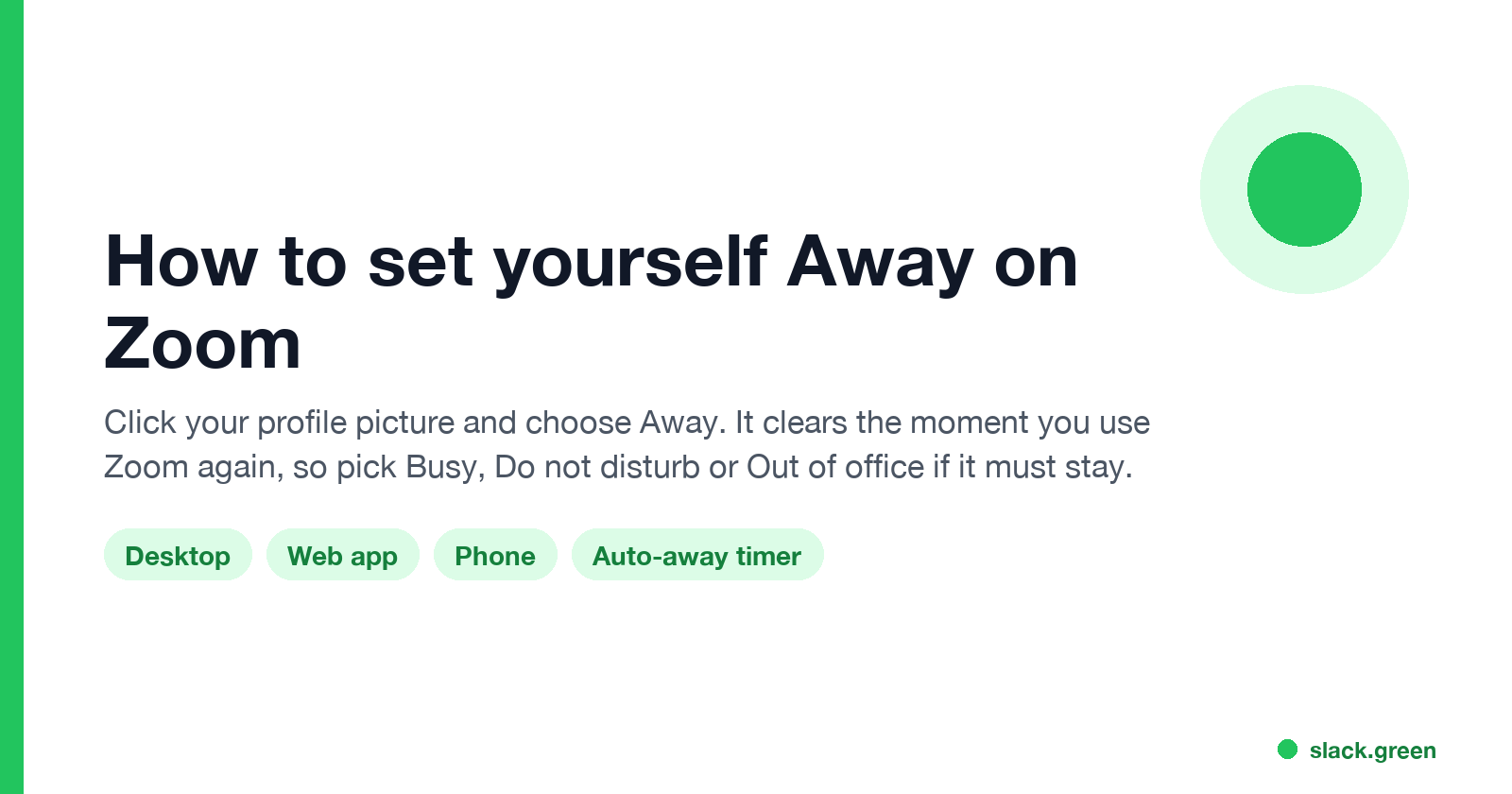 How to set yourself Away on Zoom