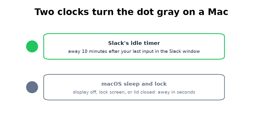 The two clocks that turn a Slack dot gray on a Mac