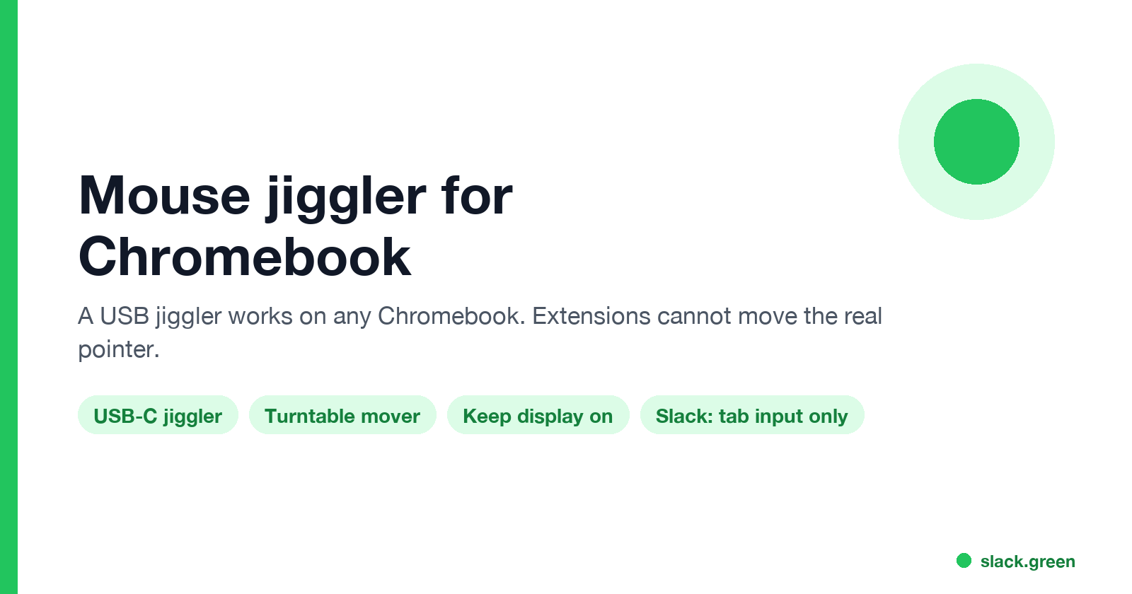 Mouse jiggler for Chromebook: USB jiggler works, extensions cannot move the pointer, ChromeOS Keep display on setting