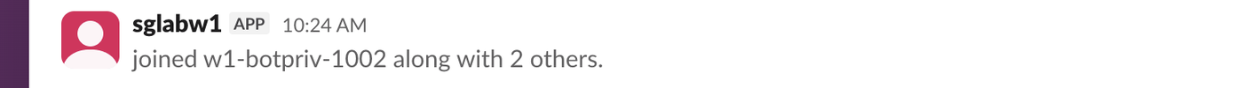 Slack web: sglabw1 APP, 10:24 AM, 