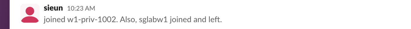 Slack web: sieun, 10:23 AM, 