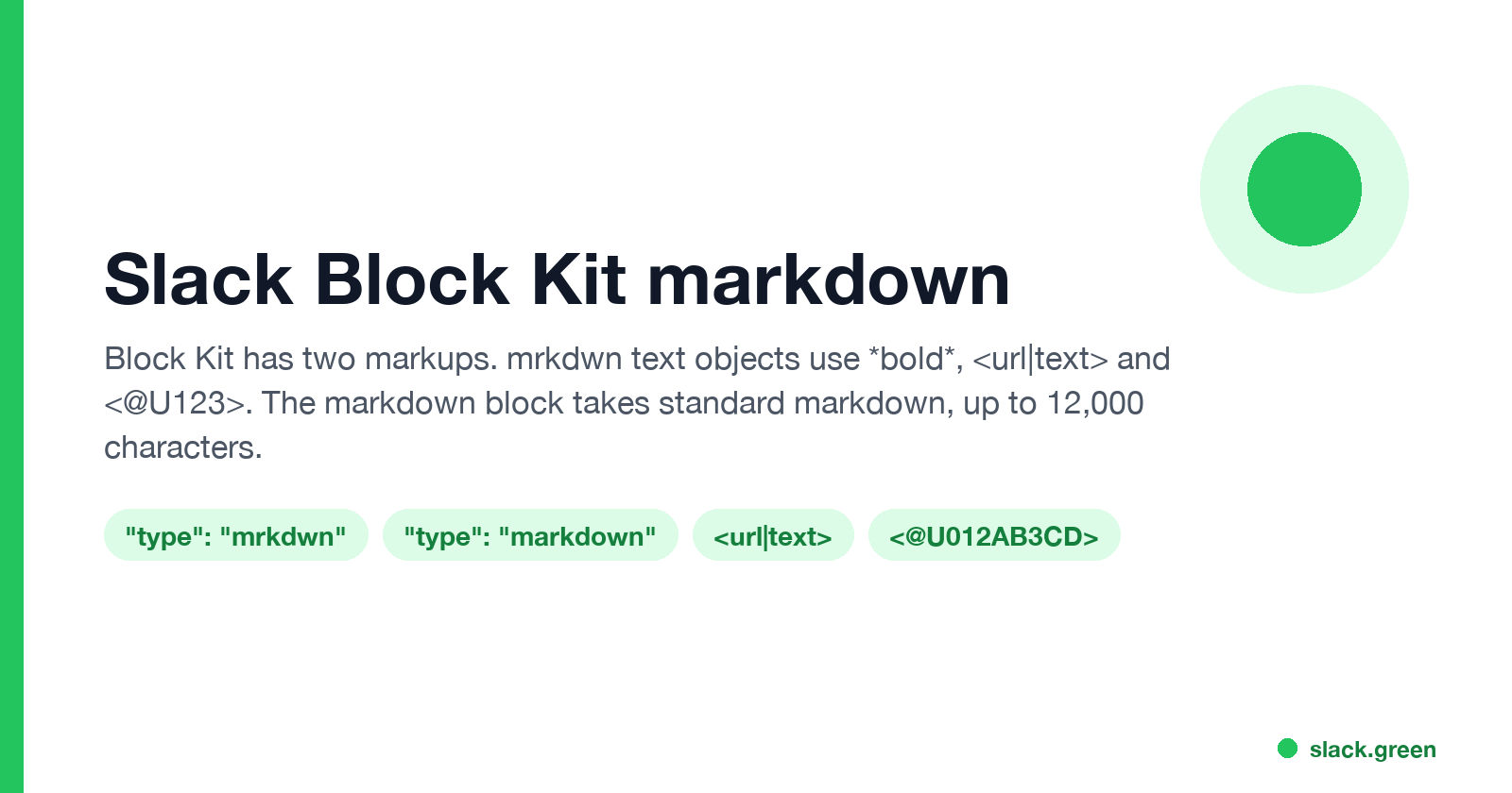 Slack Block Kit markdown: mrkdwn text objects and the markdown block