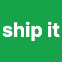 ship it emoji, green square with white text, 128 x 128 PNG