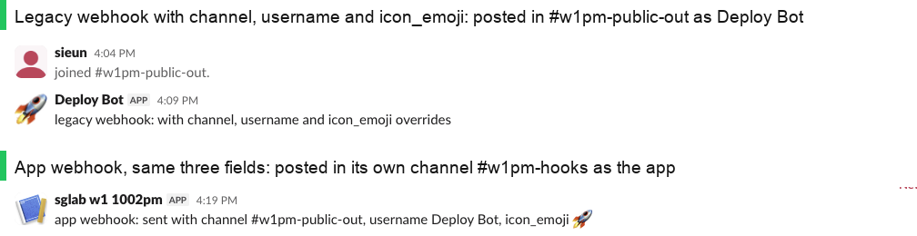 Top: in #w1pm-public-out, a message from 