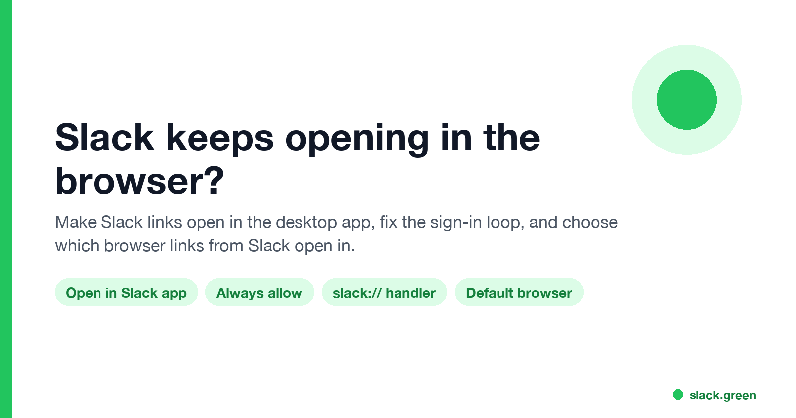 Slack keeps opening in the browser: open in Slack app, always allow, slack:// handler, default browser