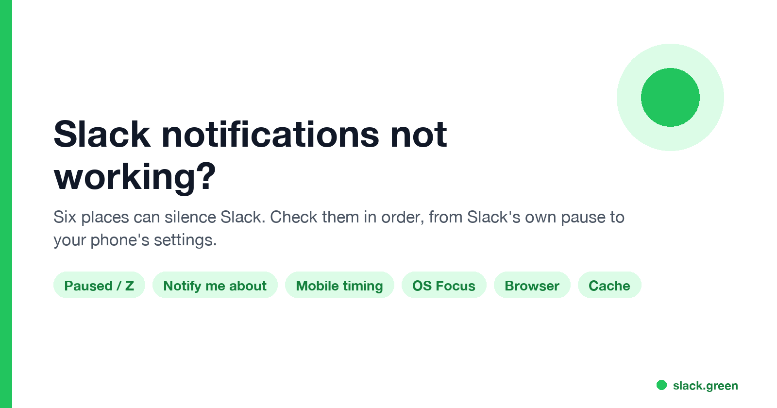 Six places that can silence Slack, checked in order