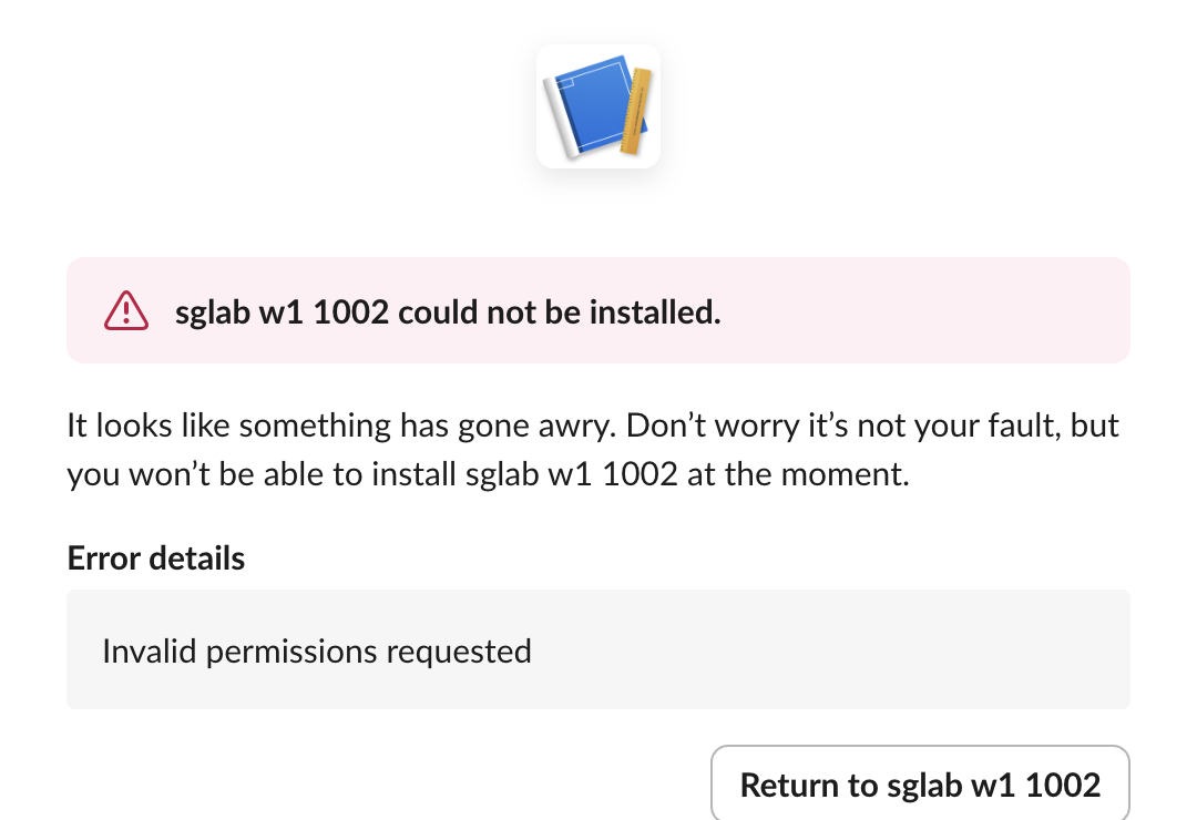 Slack error page: 