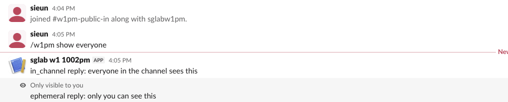 Slack web: the in_channel reply 