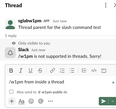 Slack thread panel: an 