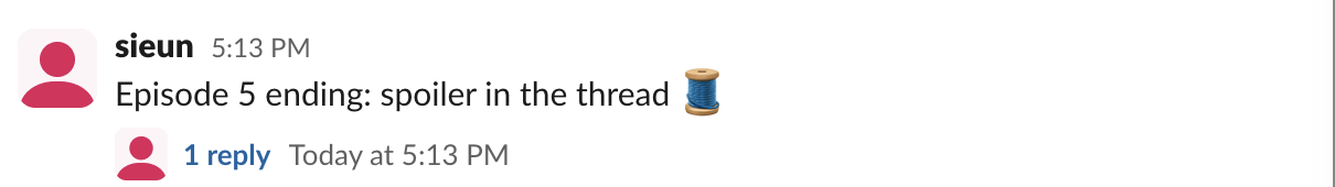 A Slack message 