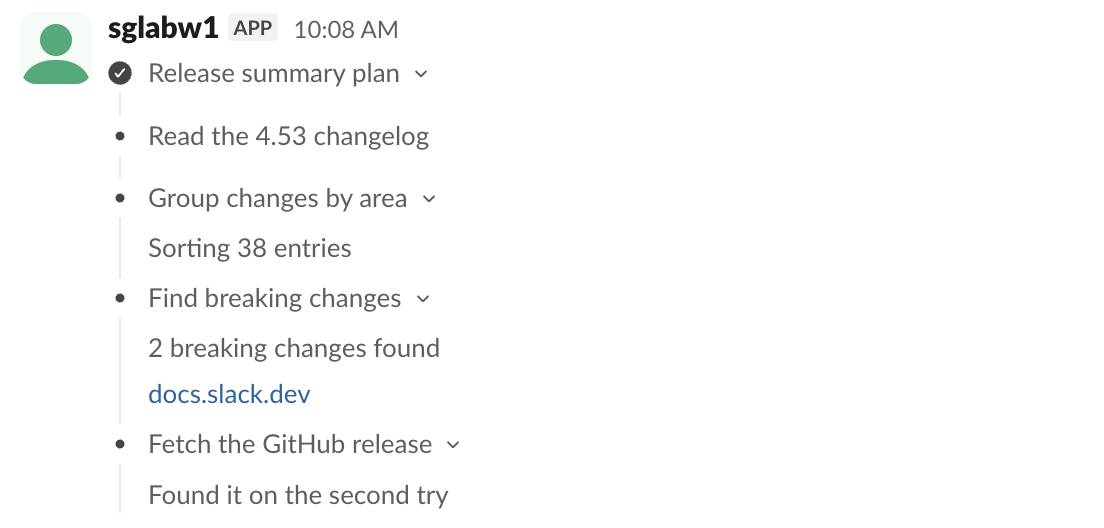 The same plan after chat.update: header 
