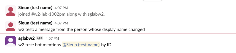 Slack web channel: two messages from 