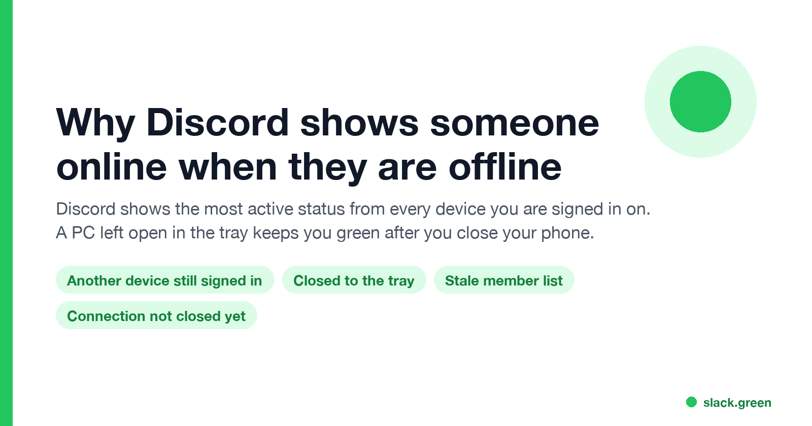 Why Discord shows someone online when they are offline: another device, the tray, a stale list, a connection not closed yet